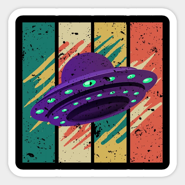 Vintage UFO Alien Space Sticker by PixelArt